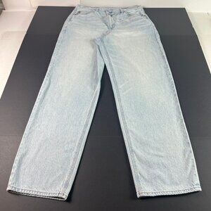 American Eagle Jeans Women's 33x31* High Rise Baggy Straight Blue Denim Tag 12 R